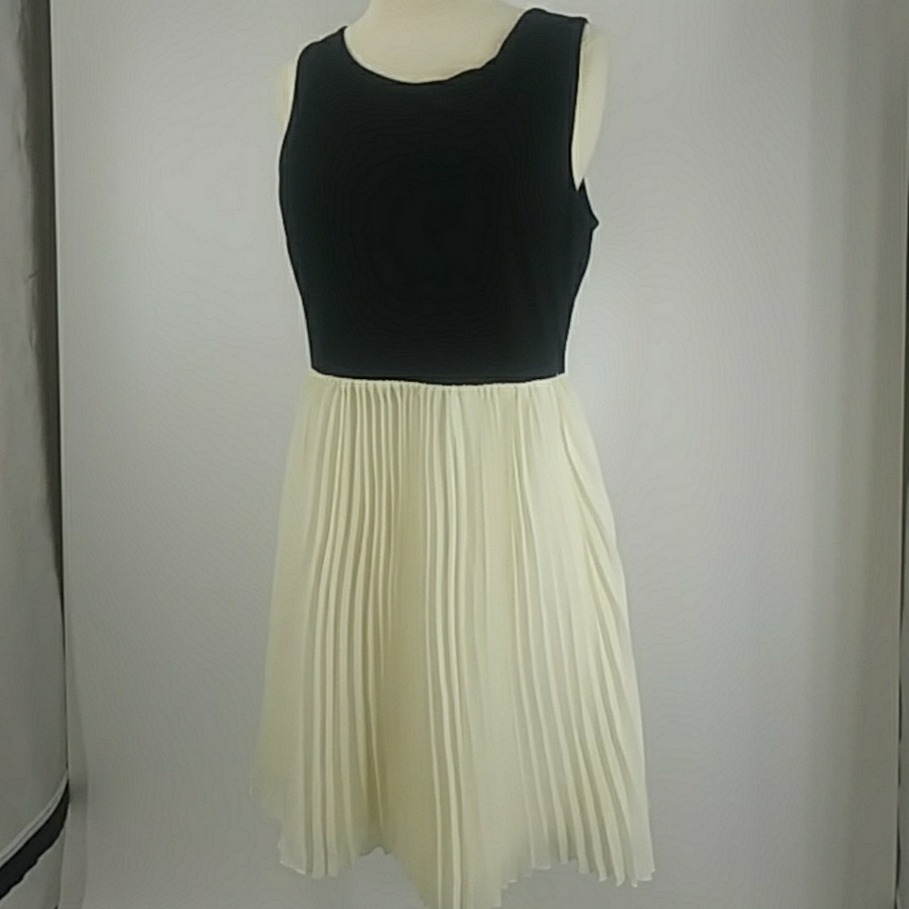 KNT by Kova and T bl/wh knife-pleated dress-sz 10